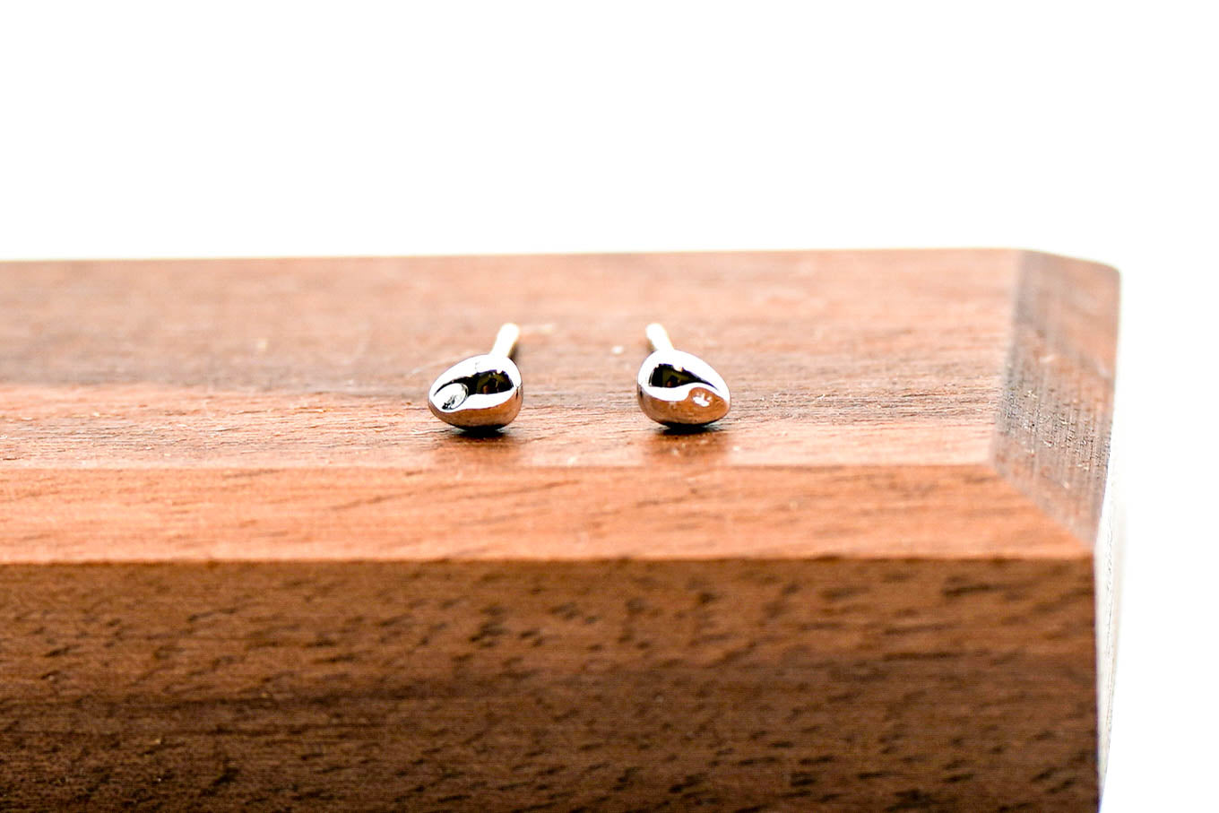 Magic Bean Silver Stud Earrings