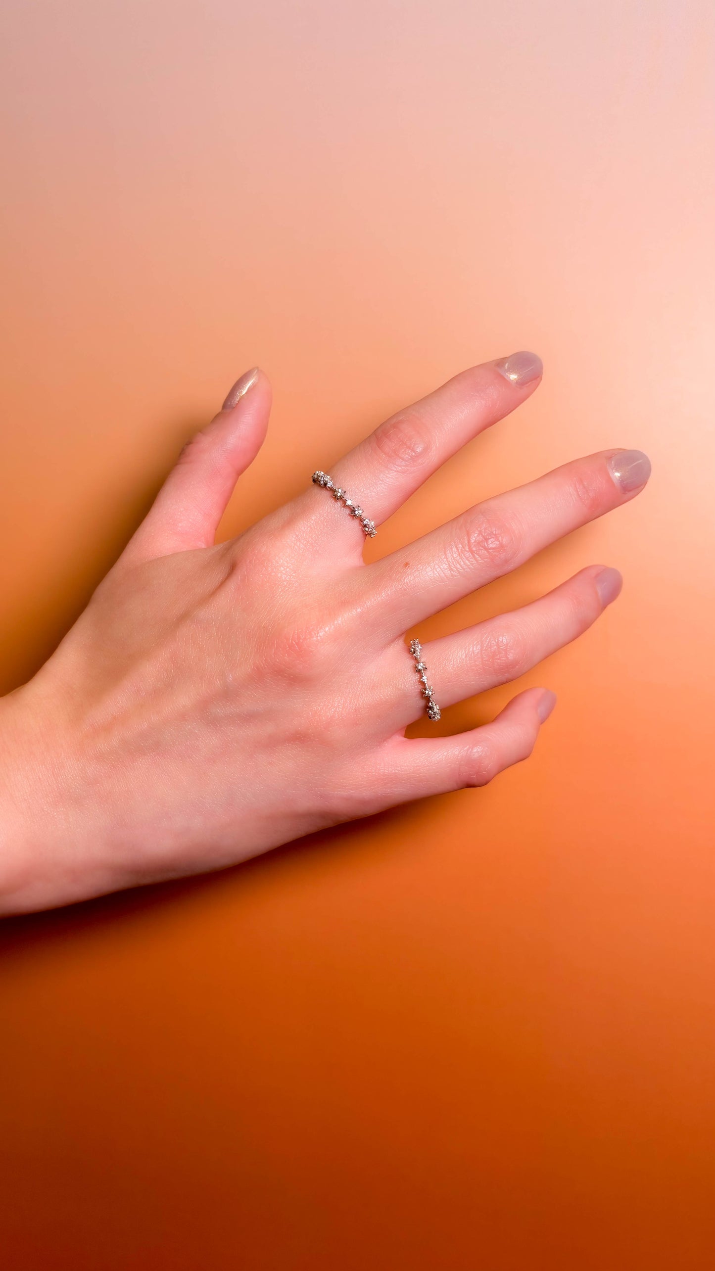 Flower Paved Silver Ring