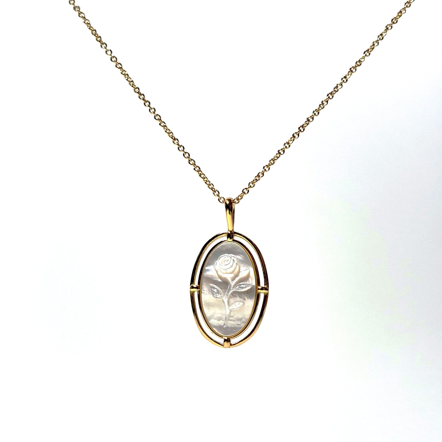 Mother of Pearl Rose Necklace