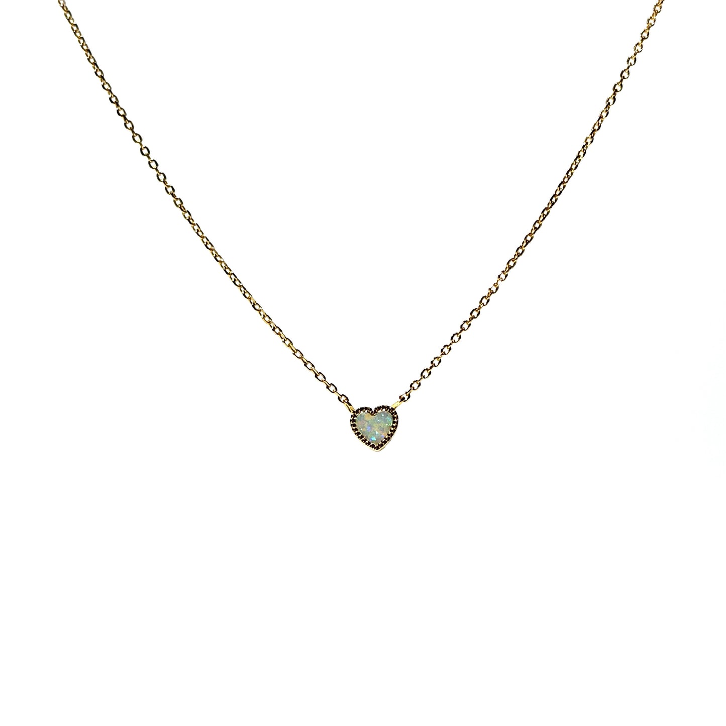 Opal Tiny Heart Necklace