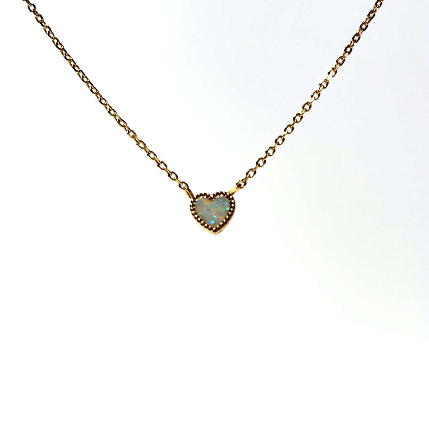 Opal Tiny Heart Necklace