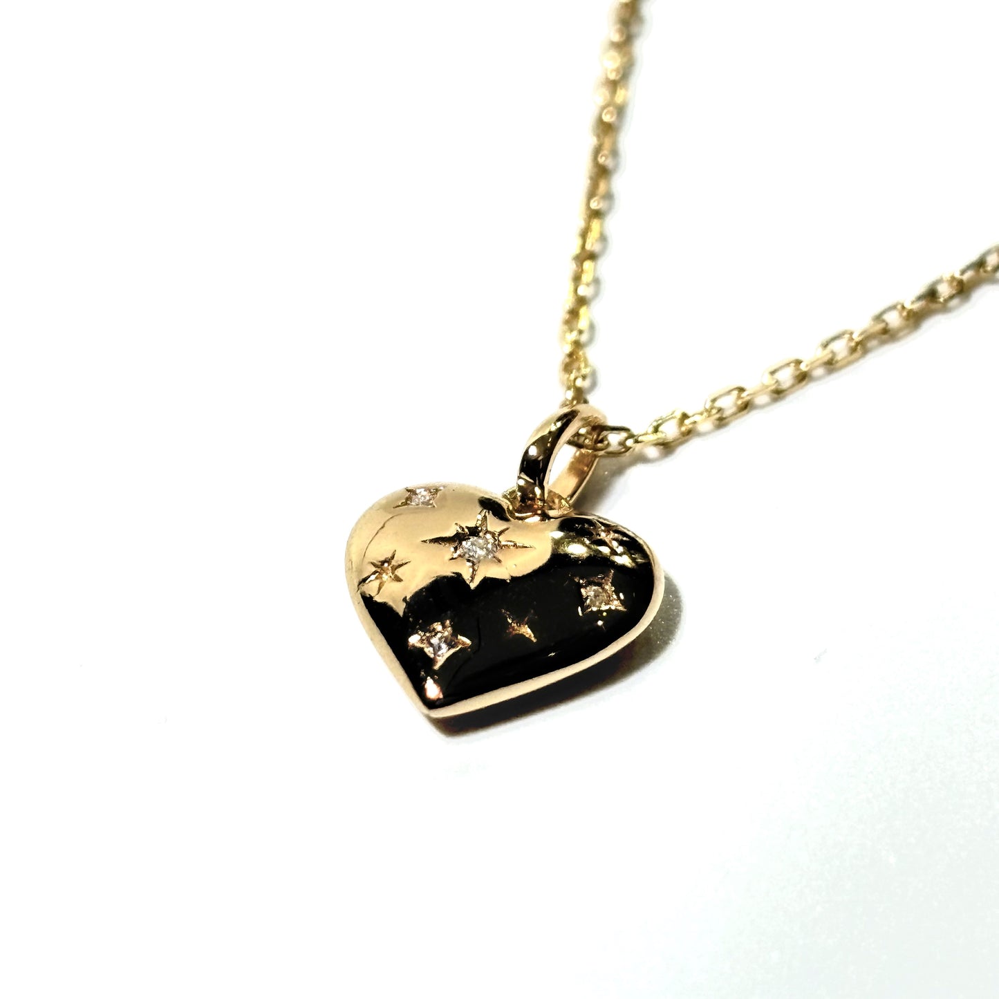 Sparkling Heart Gold Necklace