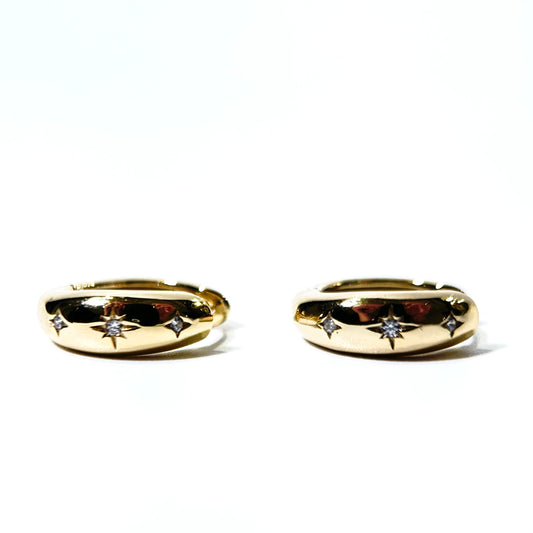 Stardust Gold Hoop Earrings