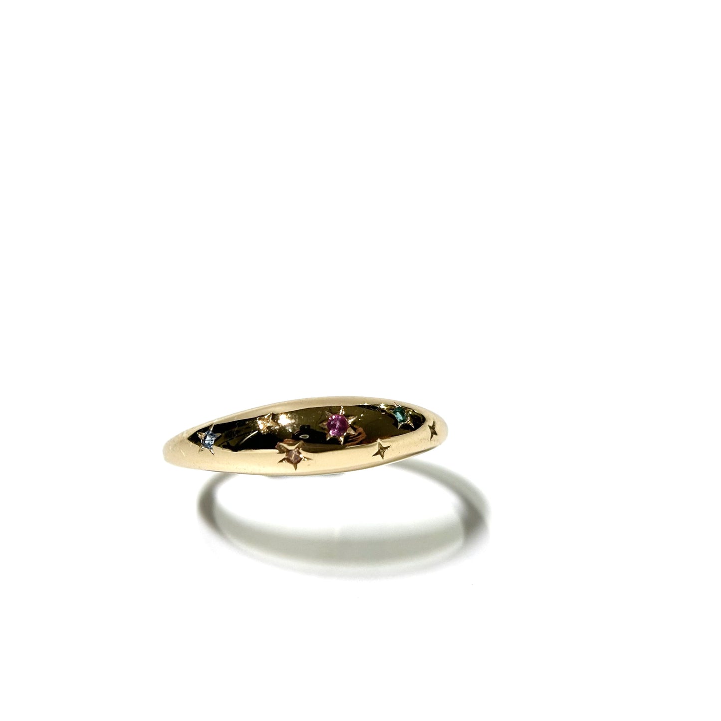 Rainbow Stardust Gold Ring