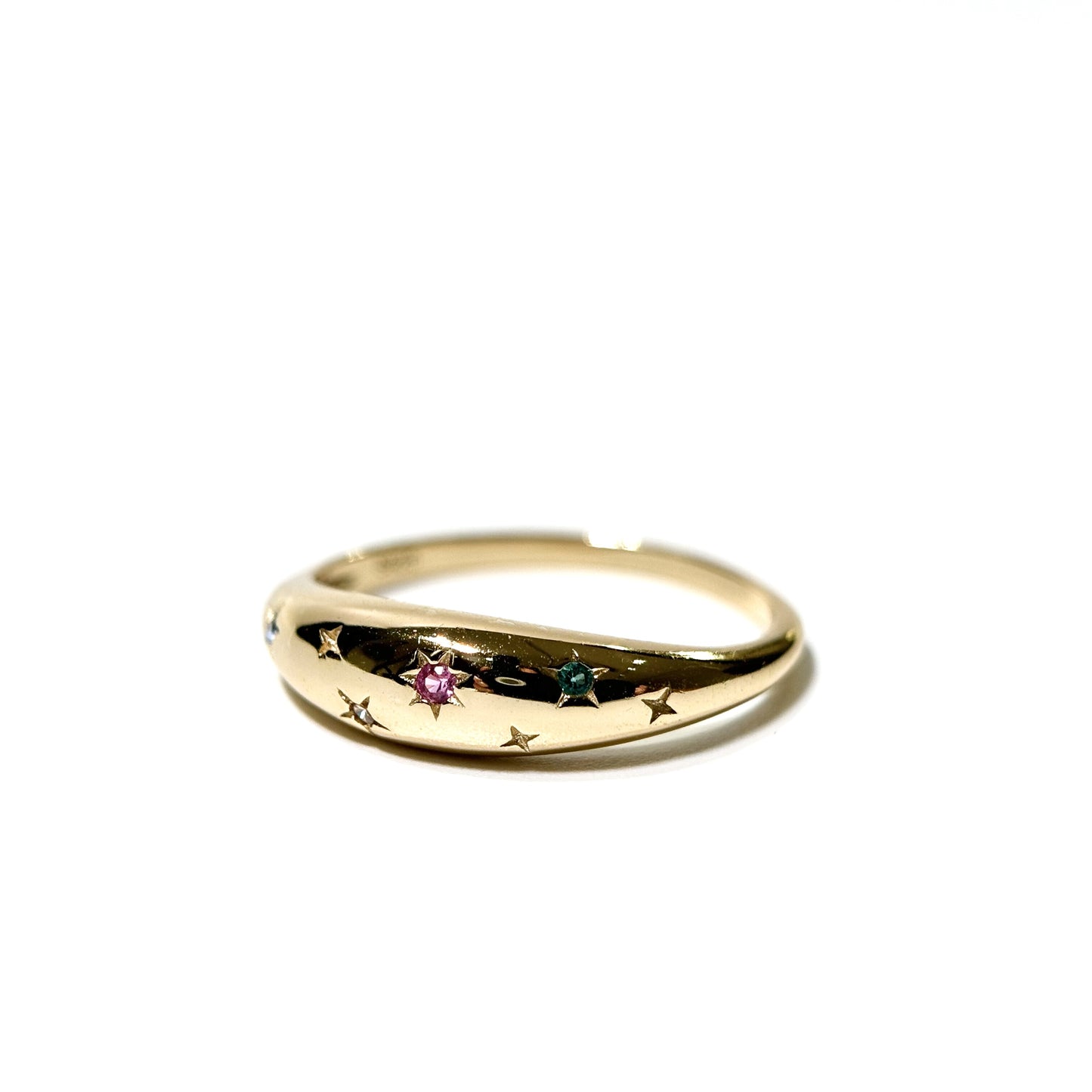 Rainbow Stardust Gold Ring