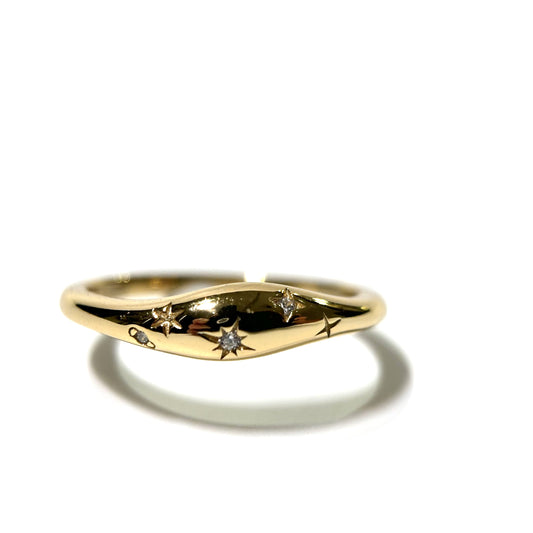 CZ Stardust Gold Ring