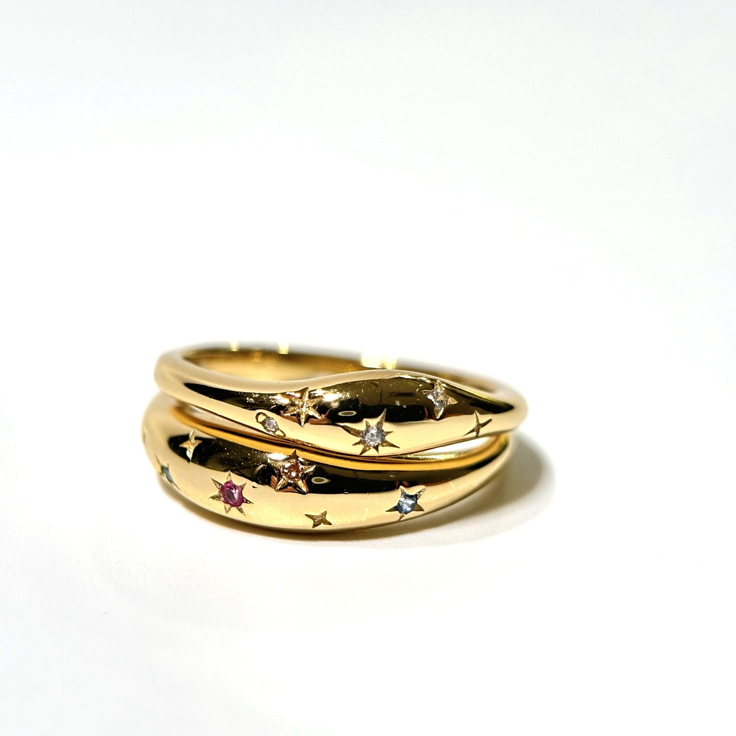 Rainbow Stardust Gold Ring