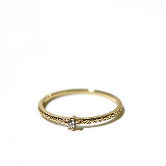 Grandma CZ Bezel Gold Ring