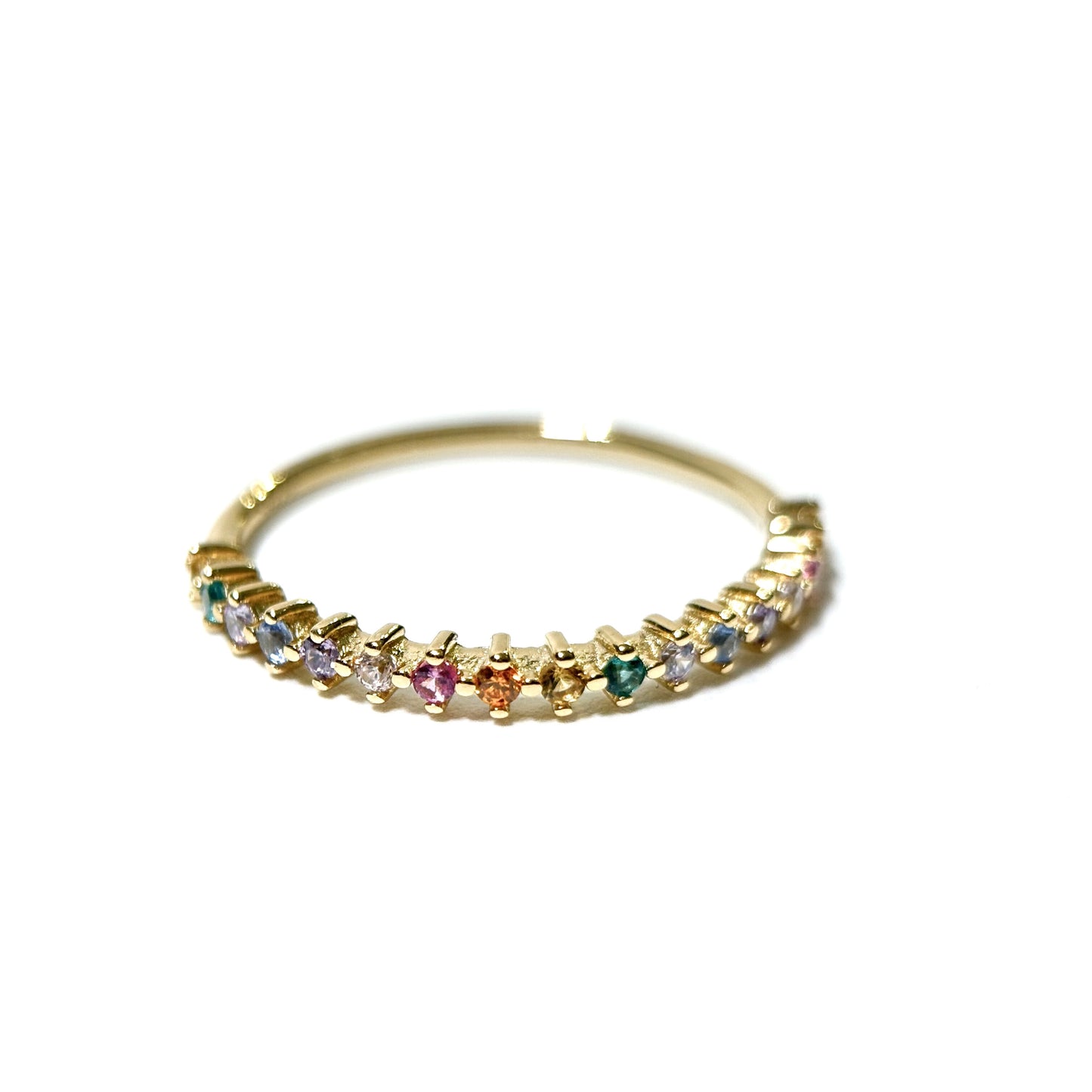 Rainbow Line Up Gold Ring