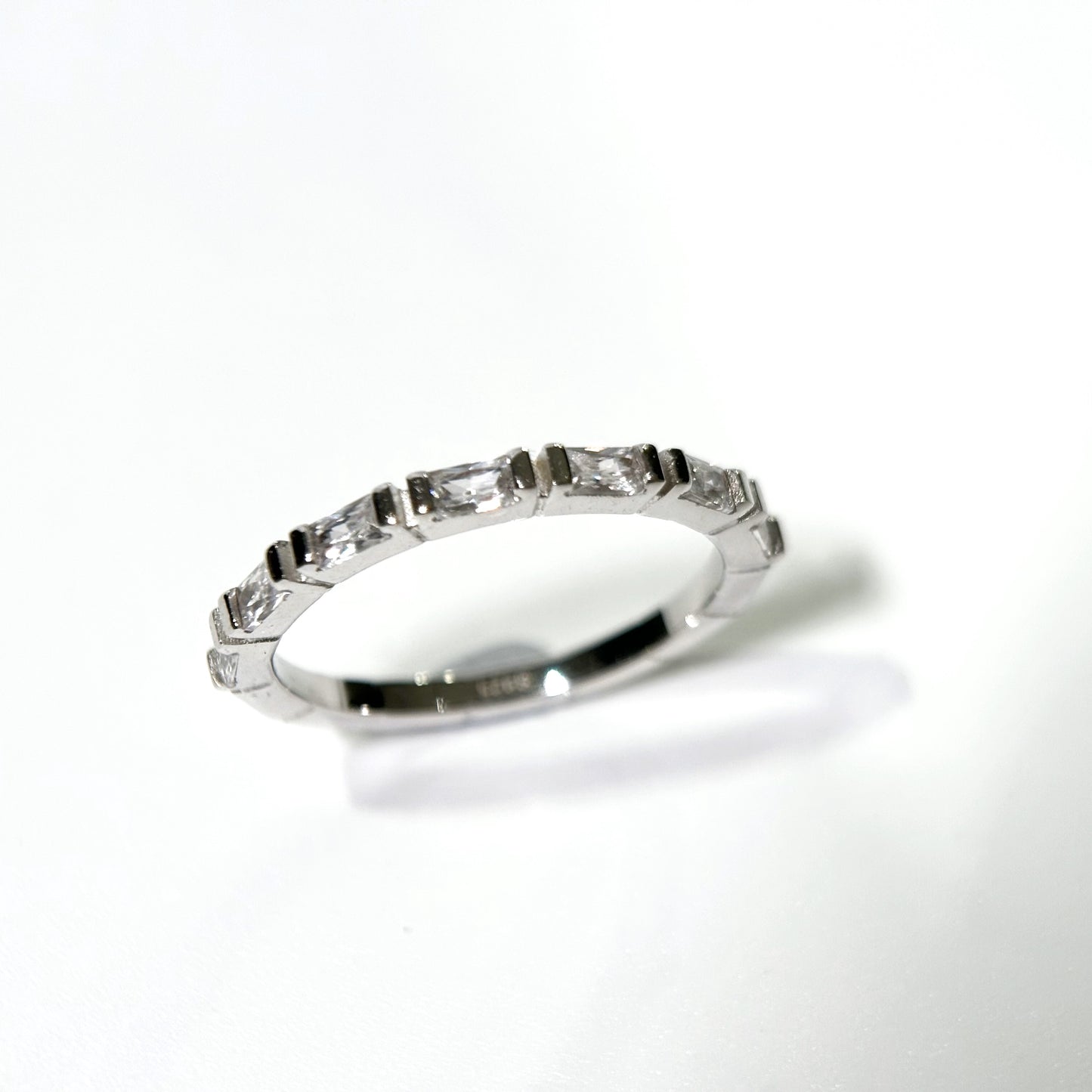 Thin Baguette Silver Ring