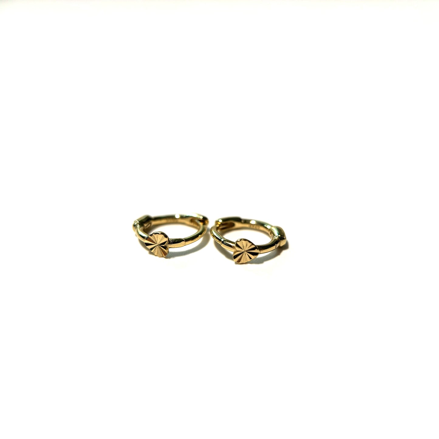 Tiny Heart Gold Hoop Earrings