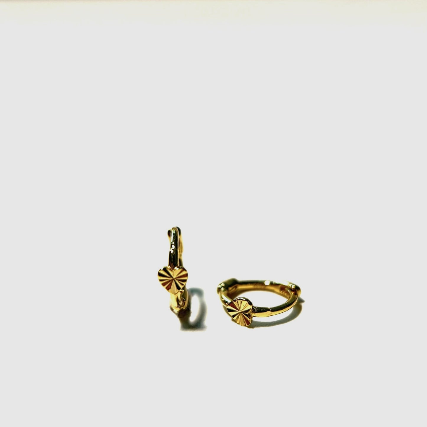 Tiny Heart Gold Hoop Earrings